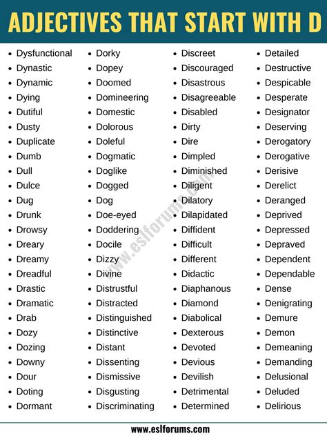 Adjectives Begin With U