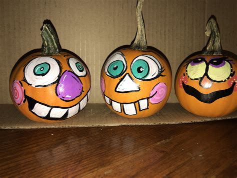 Halloween painted pumpkins faces | Painted pumpkins, Pumpkin face paint ...