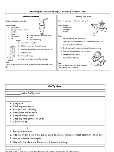Image result for Procedural Text Type Sample