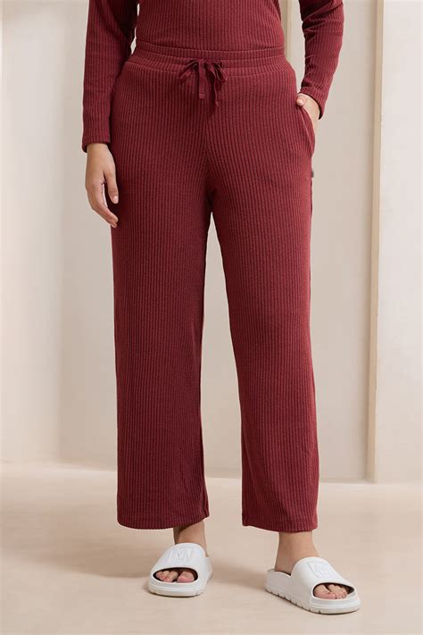 Buy Blissful Rib Lounge Bottom - Earthy Brown | amanté