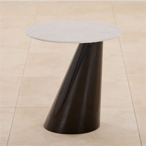 Buy Marcello Glass Top End Table - Beige and Black from Home Centre at ...