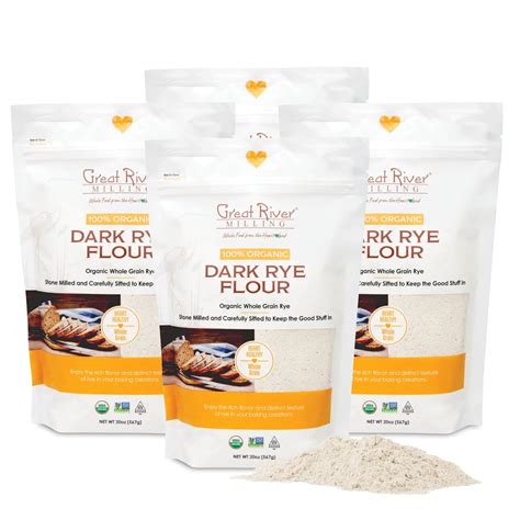 Amazon.com : Organic Dark Rye Flour by Great River Milling, Whole Grain ...