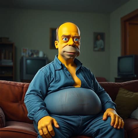 Realistic Portrait of a Middle-Aged Homer Simpson ... - AI Art