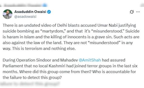 "Terrorism, Nothing Else": A Owaisi Trashes Bomber's 'Suicide Bombing' Talk