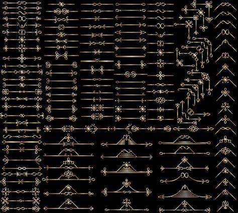 Thin golden design elements | Free Vector