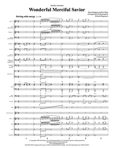Wonderful Merciful Savior NextGen Orchestra Music by Richard Kingsmore ...