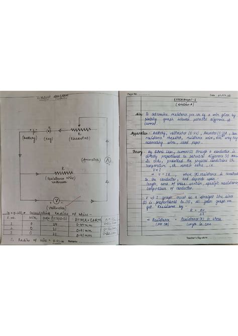 PHYS Practical FILE Class 12 2023-2024 - CIRCUIT DIAGRAM Page No. Date ...