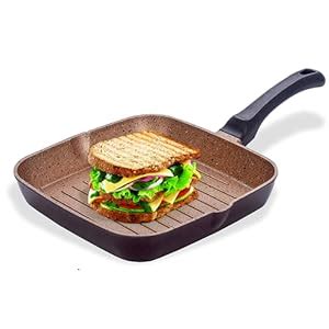 Buy Sumeet Non Stick Aluminium Grill Pan, Sandwich Pan 25 X 26 CM L X W ...