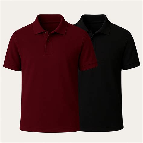 Buy Heganwalk Men’s Polo T-Shirt – Pack of 2 ( Maroon, Black ) in India ...