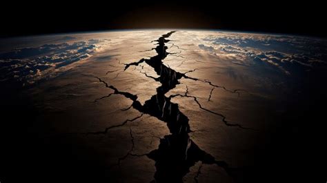 Detailed rendering of fault line after earthquake showcasing dramatic ...