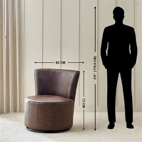 Buy Noa Faux Leather Rotating Accent Chair - Brown from Home Centre at ...