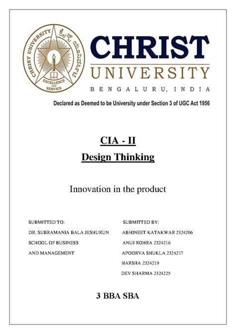 DT Product report - Dt cia 3 - CIA - II Design Thinking Innovation in ...