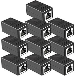 PLUSPOE RJ45 Coupler 10 Pack in Line Coupler Cat7 Cat6 Cat5e Ethernet ...