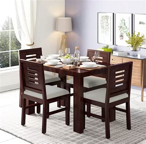 Buy RATANDHARA FURNITURE Solid Sheesham Wood Dining Table 4 Seater ...