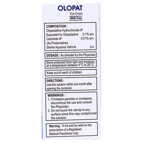 Olopat Eye Drops 5 ml | Uses, Side Effects, Price | Apollo Pharmacy