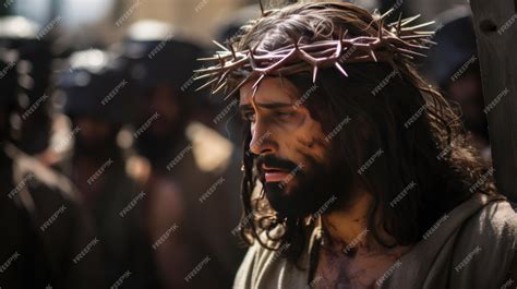 Premium Photo | Jesus bore agonizing scourging and weight of crown of ...
