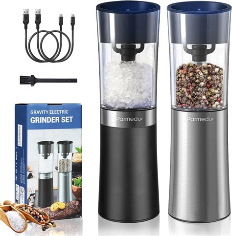 Gravity Electric Salt and Pepper Grinder Set: Automatic Salt and Pepper ...