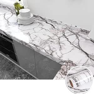 ERATO™ Marble Sticker for Kitchen Countertops Waterproof Black Marble ...