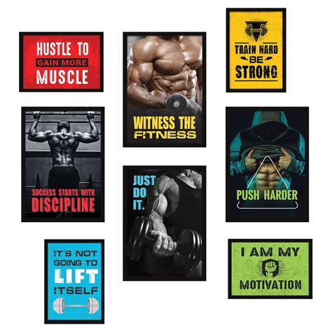 Chaka Chaundh Framed Gym Motivational Wall Posters (Multicolor, 4 A3 ...