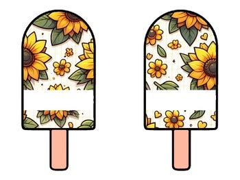 10 Popsicle Sunflower Name Tags, Sunflower, Back to School, Bulletin ...