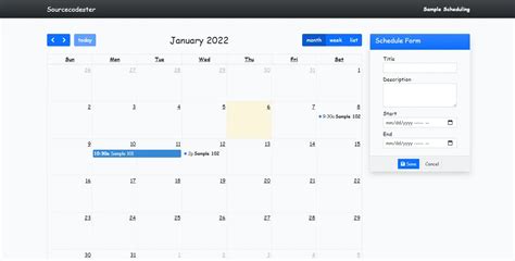 Event CRUD in FullCalendar using PHP and jQuery Tutorial | SourceCodester