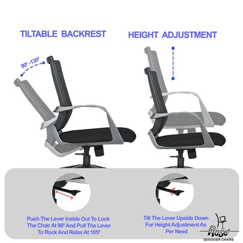 ROSE® Finch Mesh Mid-Back Office Chair – Rose Designer Chairs