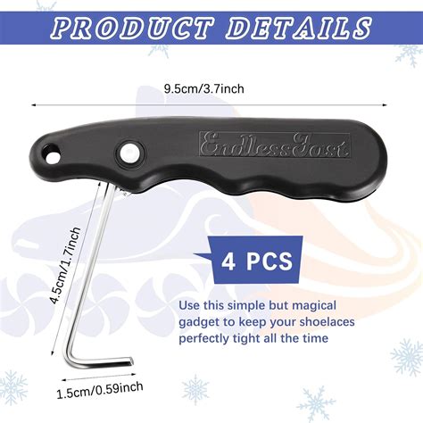 Buy Lace Tightener 4 Pieces Folding Shoe Lace Puller Stainless Hockey ...