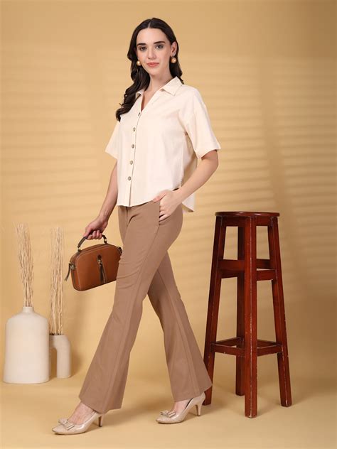 Gipsy Natural Plain Cotton Shirt