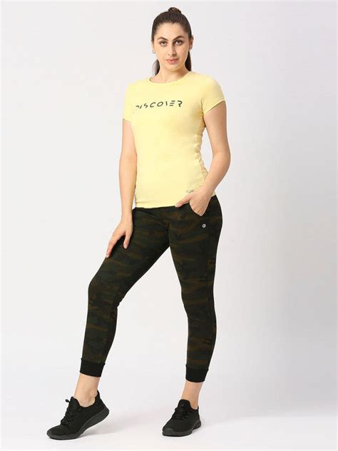 Women Olive Green Camo Printed Track Pants & Joggers - ZIP TRACK-PRINT ...