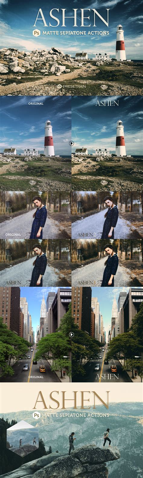 Ashen Photoshop Landscape Actions, an Action Add-On by Presetrain Co ...
