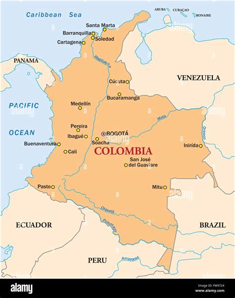 Geographical Map Of Colombia