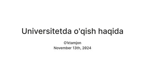 Universitetda o'qish haqida — Teletype
