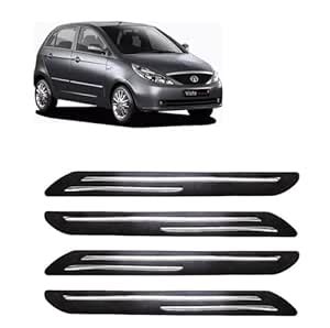 Arneja Car Bumper Guard for Tata Indica Vista (Set of 4, Black, Silver ...