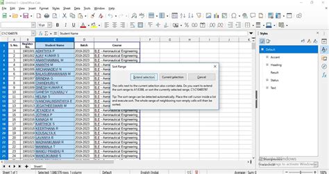 Sorting in LibreOffice Calc — lesson. Science State Board, Class 8.