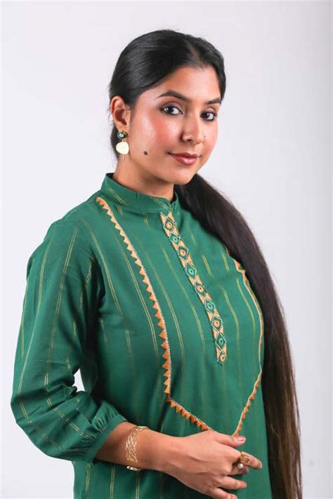 Urmul Desert Crafts- "Surili" Cotton Soof Straight Kurta – Okhaistore