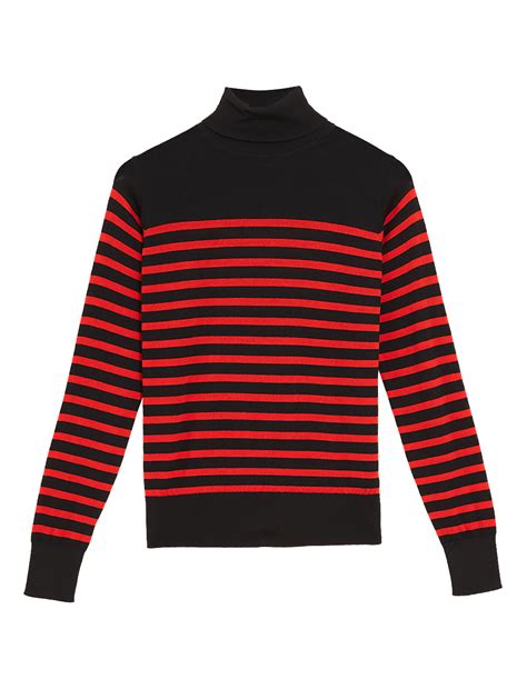 Buy Pure Merino Wool Striped Roll Neck Jumper at Marks & Spencer