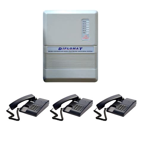 Navkar Systems Diplomat EPABX 104 Intercom System and 3 Beetel Phone ...