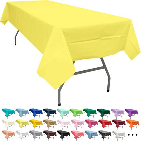 Amazon.com: PARTY ULYJA Light Yellow 2 Pack Plastic Tablecloth ...