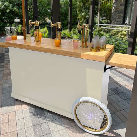 Beige 5ft Mobile Bar Cart, Champagne Cart, Bar Cart, Mobile Bar ...