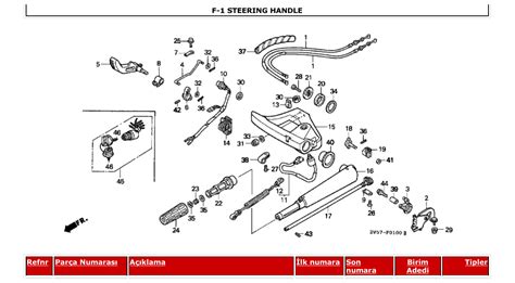 bf50a2 – Section F-1 STEERING HANDLE parts diagram