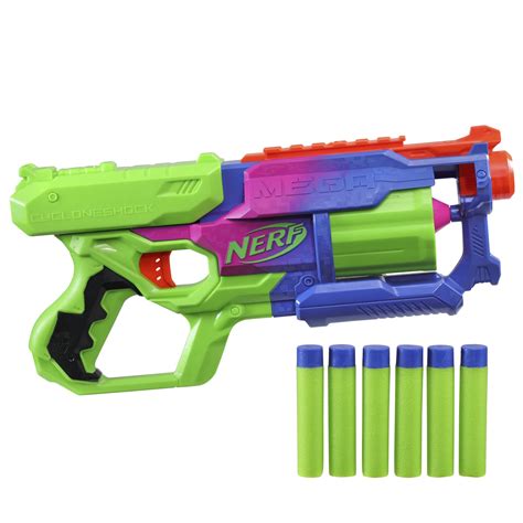 Buy NERF Mega CycloneShock Toy Blaster, Cybershock Color Style, 6-Dart ...