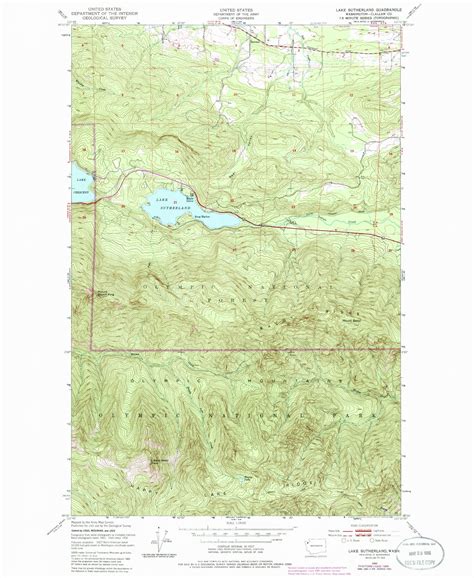 Classic USGS Lake Sutherland Washington 7.5'x7.5' Topo Map – MyTopo Map ...