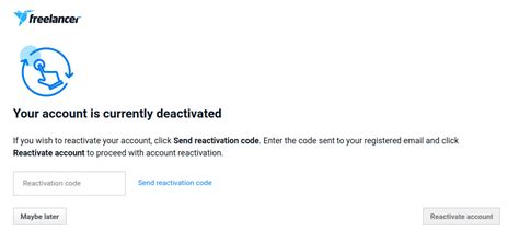 Reactivating my account | Profile | Freelancer Support