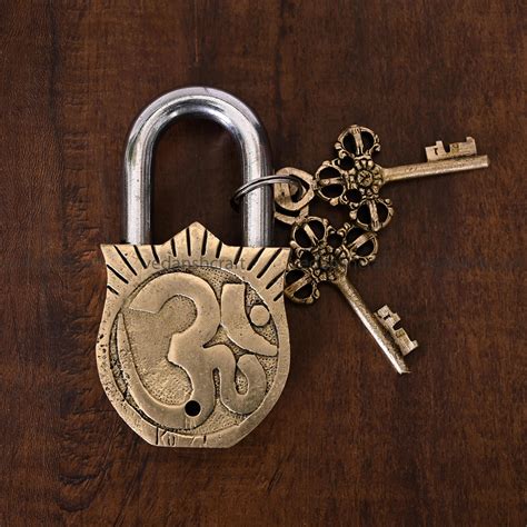 Brass Ram Darbar Door Lock With Three Brass Keys (4.5 Inch) – Vedansh Craft