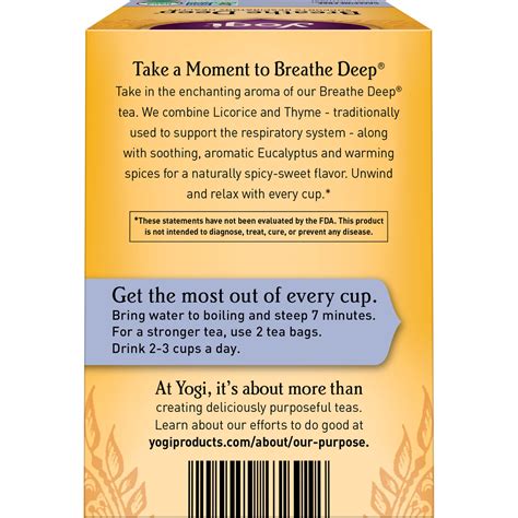 Snapklik.com : Yogi Tea - Breathe Deep (6 Pack) - Supports Respiratory ...