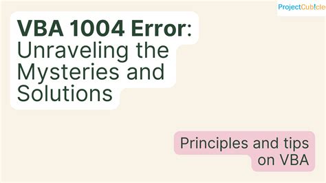 Run-time error 1004 in Excel VBA: How to fix it?