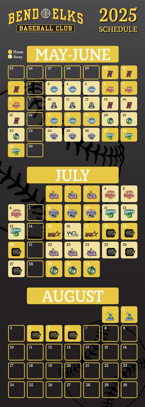 Bend Elks 2025 Schedule Released! — Bend Elks Baseball Club