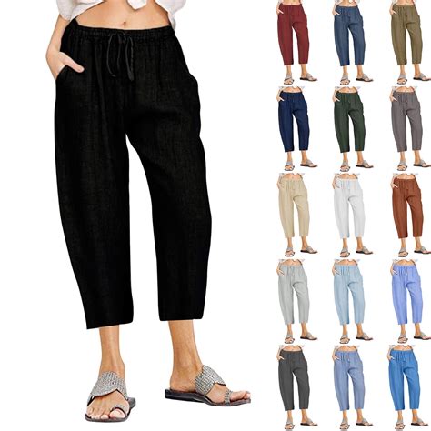 Ladies Linen Capri Pants at Bonnie Vincent blog