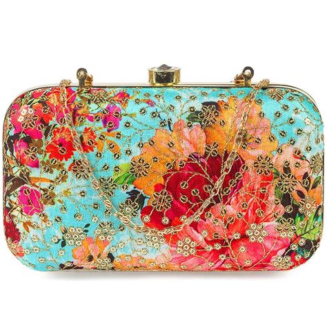 Buy Parizaat By Shadab Khan Turquoise Embroidered Clutch Online