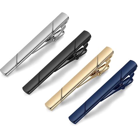 Buy MOZETO Tie Clips for Men, 4pcs Fashion Elegant Style Tie Bar Set ...
